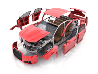 red car auto body parts expand